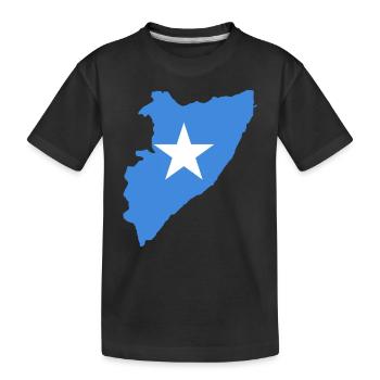 Flaggenkarte von Somalia - Kinder Premium Bio T-Shirt - Schwarz - Vorne