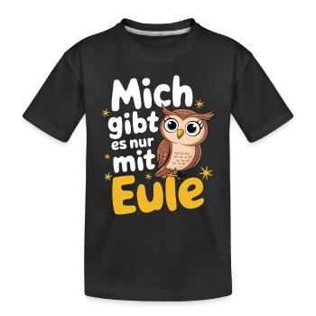 oiseau de nuit hibou hibou oiseau - T-shirt bio Premium Enfant - noir - Devant