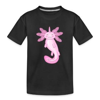 Licorne rose axolotl - T-shirt bio Premium Enfant - noir - Devant