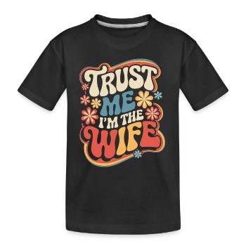 Frau Ehefrau Partnerin Familie Verheiratet - Kinder Premium Bio T-Shirt - Schwarz - Vorne