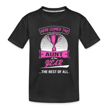 Trophée Trophée de la tante de l’année - T-shirt bio Premium Enfant - noir - Devant