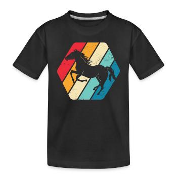 Cheval Etalon Équitation Rétro - T-shirt bio Premium Enfant - noir - Devant