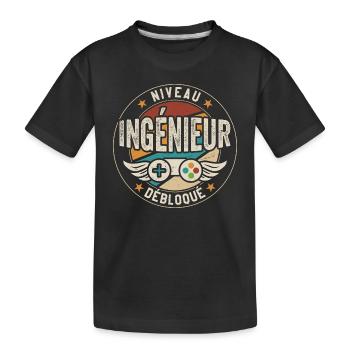 Niveau Ingénieur débloqué Futur Ingénieur - T-shirt bio Premium Enfant - noir - Devant