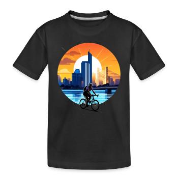 Coucher de soleil à vélo - T-shirt bio Premium Enfant - noir - Devant