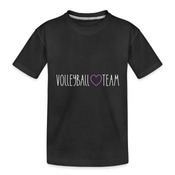 Volleyball Team Herz - Kinder Premium Bio T-Shirt - Schwarz - Vorne