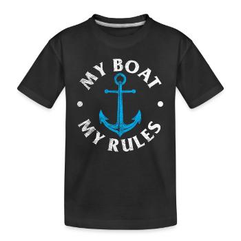 Mon bateau Mes règles Drôle Capitaine Boating Sail Saling - T-shirt bio Premium Enfant - noir - Devant
