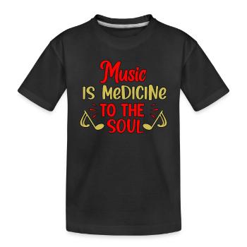La musique est un médicament pour l'âme - T-shirt bio Premium Enfant - noir - Devant