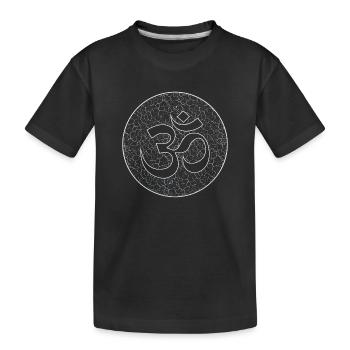 Om Circle Kreis Yoga Namaste yoga om - Kinder Premium Bio T-Shirt - Schwarz - Vorne