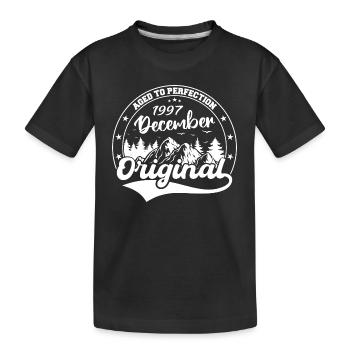 Décembre 1997 Anniversaire Décembre 1997 Décembre - T-shirt bio Premium Enfant - noir - Devant