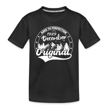 Décembre 1989 Anniversaire Décembre 1989 Décembre - T-shirt bio Premium Enfant - noir - Devant