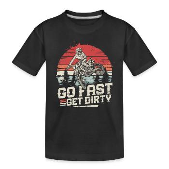 Ride Fast, Get Dirty - Motocross Saying - Kids' Premium Organic T-Shirt - black - Front