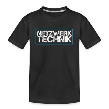 Netzwerk Technik - Kinder Premium Bio T-Shirt - Schwarz - Vorne