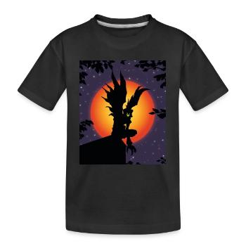 Gruseliges Todesmonster Gruseliger Mond Halloween Kostüm - Kinder Premium Bio T-Shirt - Schwarz - Vorne
