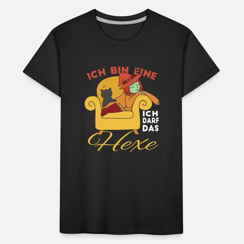 Ich bin eine Hexe ich darf das Kinder Premium Bio T-Shirt