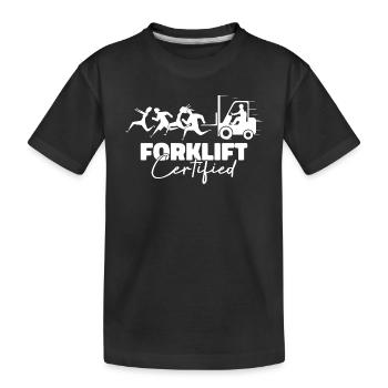 Gabelstapler zertifiziert - LKW-Fahrer - Kinder Premium Bio T-Shirt - Schwarz - Vorne
