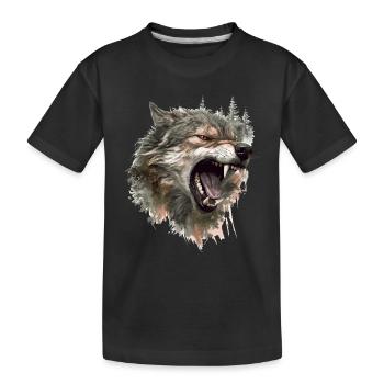 Wolf Wolf Head Scratch Marks Claws Wild Forest Hunter - T-shirt bio Premium Enfant - noir - Devant