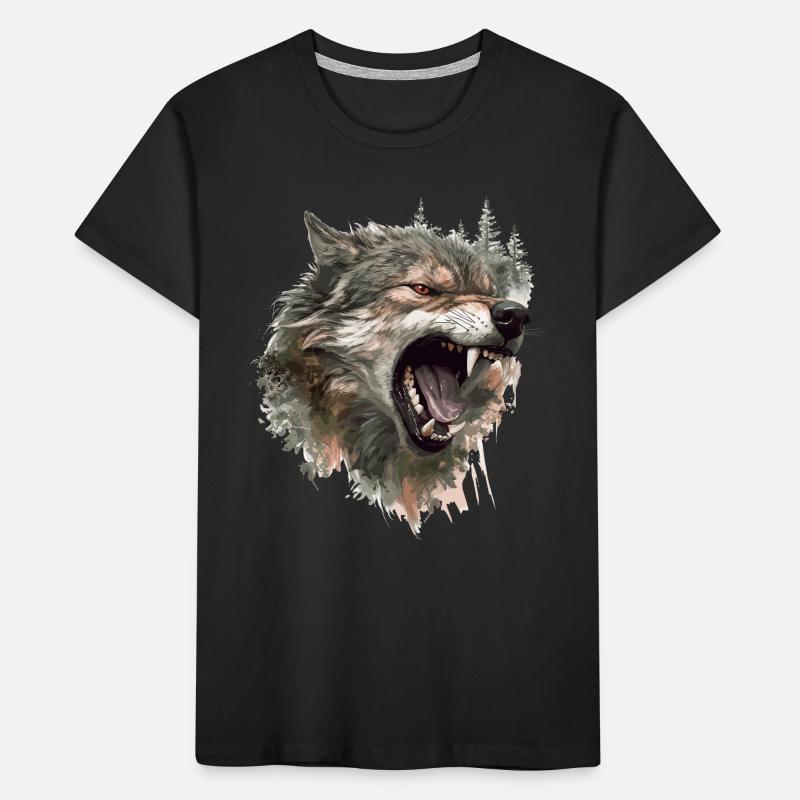 Wolf Wolf Head Scratch Marks Claws Wild Forest Hunter Kids' Premium Organic T-Shirt