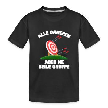 Lustiger Spruch Bogenschießen Gruppe Bogensport - Kinder Premium Bio T-Shirt - Schwarz - Vorne