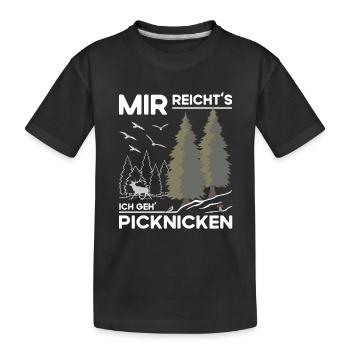 Picknicken - Kinder Premium Bio T-Shirt - Schwarz - Vorne
