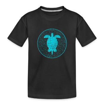 Turtle Schildkröteim - Kinder Premium Bio T-Shirt - Schwarz - Vorne