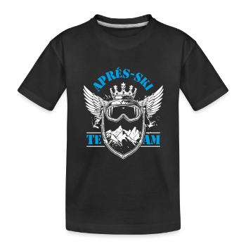 Après-ski Équipe Dire Armoiries Vacances Au Ski - T-shirt bio Premium Enfant - noir - Devant