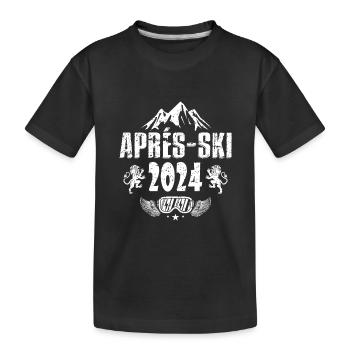 Apres Ski 2024 Spruch Urlaub - Kinder Premium Bio T-Shirt - Schwarz - Vorne
