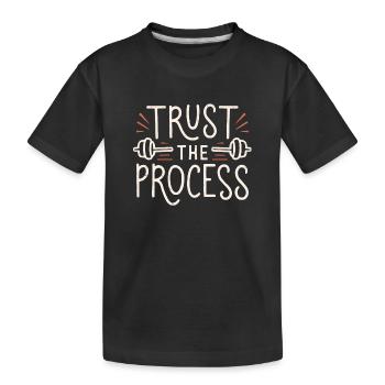 Motivations-Vertrauensprozess im Fitnessstudio - Kinder Premium Bio T-Shirt - Schwarz - Vorne