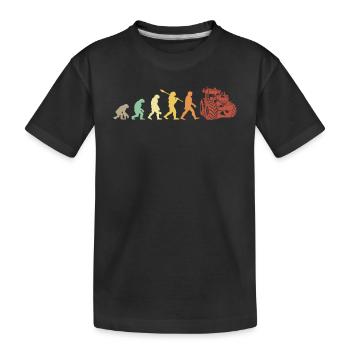 Evolution des Traktors - Kinder Premium Bio T-Shirt - Schwarz - Vorne