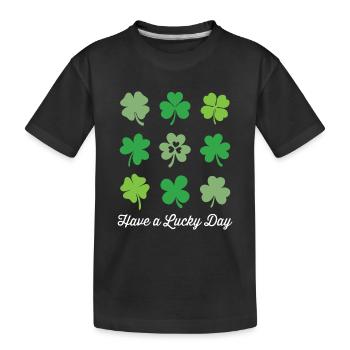 Haben Sie einen glücklichen Tag - Kinder Premium Bio T-Shirt - Schwarz - Vorne
