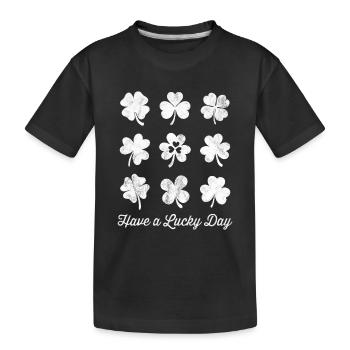 Haben Sie einen glücklichen Tag - Kinder Premium Bio T-Shirt - Schwarz - Vorne