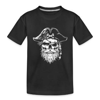 Pirate Skull - Kids' Premium Organic T-Shirt - black - Front