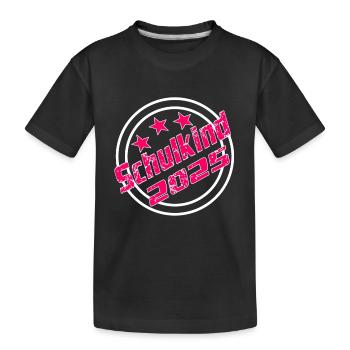 Schulkind 2025 Schulanfang Grundschule Kind - Kinder Premium Bio T-Shirt - Schwarz - Vorne