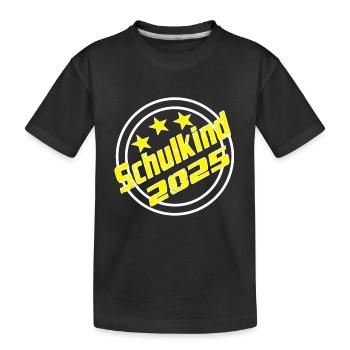 Schulkind 2025 Schulanfang Grundschule Kind - Kinder Premium Bio T-Shirt - Schwarz - Vorne