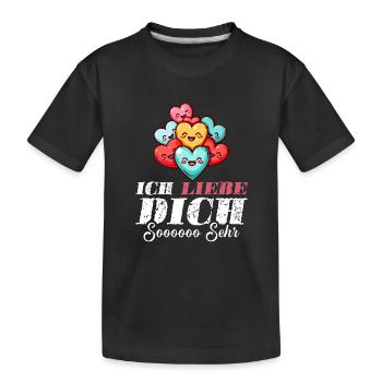 Ich Liebe Dich So Sehr - Kinder Premium Bio T-Shirt - Schwarz - Vorne