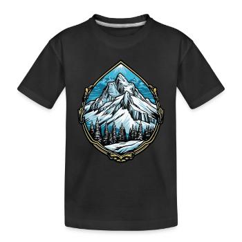 Alpen Eisberge Berg Gipfel - Kinder Premium Bio T-Shirt - Schwarz - Vorne
