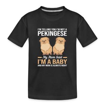 Pekinese Peningese - Kinder Premium Bio T-Shirt - Schwarz - Vorne