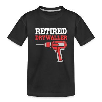 Construction site drywall assembly fitter - Kids' Premium Organic T-Shirt - black - Front