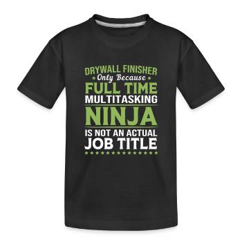 Construction site drywall assembly fitter - Kids' Premium Organic T-Shirt - black - Front