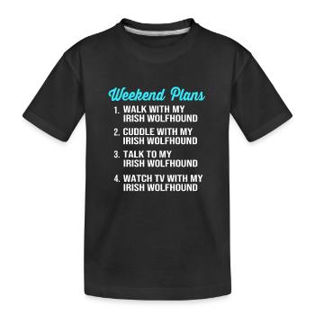 Irish wolfhound - Kids' Premium Organic T-Shirt - black - Front