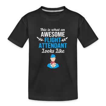 Hôtesse de l’air hôtesse de l’air - T-shirt bio Premium Enfant - noir - Devant