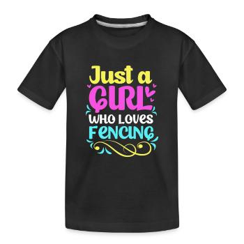 Fencing - Kids' Premium Organic T-Shirt - black - Front