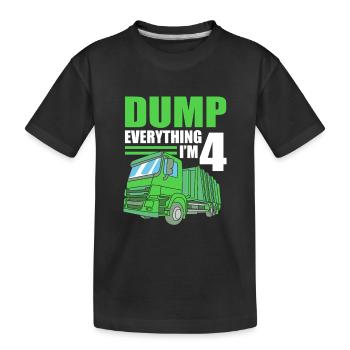 Garbage Truck Garbage Truck Garbage Man Trash Can - Kids' Premium Organic T-Shirt - black - Front