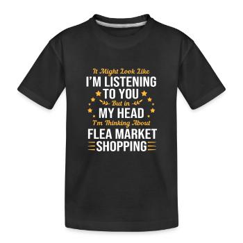 Flea market flea market - Kids' Premium Organic T-Shirt - black - Front