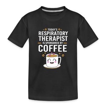 Breathing Breathing Respiratory Therapist Oxygen - Kids' Premium Organic T-Shirt - black - Front