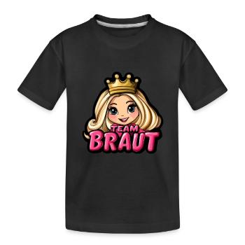 Team Braut Hochzeit Junggesellin - Kinder Premium Bio T-Shirt - Schwarz - Vorne
