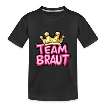 Team Braut Spruch Junggesellin - Kinder Premium Bio T-Shirt - Schwarz - Vorne