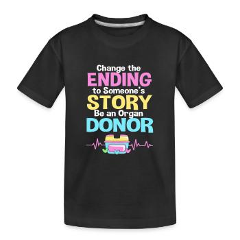 Nierenspender Spender Niere - Kinder Premium Bio T-Shirt - Schwarz - Vorne