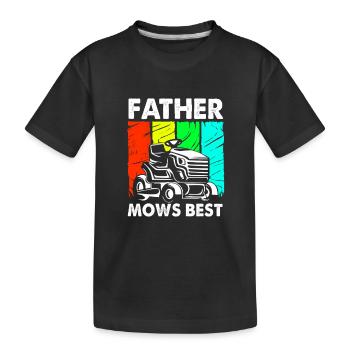 Lawn mower lawn (meadow) - Kids' Premium Organic T-Shirt - black - Front