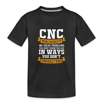 Opérateur de machine de découpe Machiniste Tourneur Routeur CNC - T-shirt bio Premium Enfant - noir - Devant