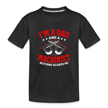 Opérateur de machine de découpe Machiniste Routeur Opérateur de tour CNC - T-shirt bio Premium Enfant - noir - Devant
